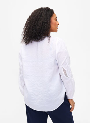 Zizzi Bluse aus TENCEL™-Modal mit gestickten Details, Bright White, Model image number 1