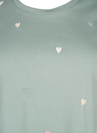 Zizzi T-Shirt aus Bio-Baumwolle mit Herzen, Chinois G. Love Emb., Packshot image number 2
