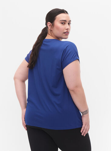 Zizzi Kurzarm Trainingsshirt, Sodalite Blue, Model image number 1