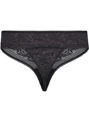 Zizzi G-String aus Spitze mit normaler Taille, Black, Packshot image number 1