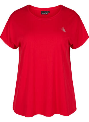 Zizzi Einfarbiges Trainings-T-Shirt., Haute Red, Packshot image number 0