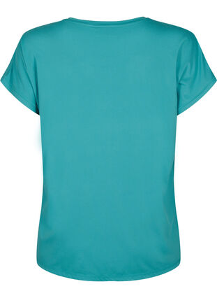 Zizzi Kurzarm Trainingsshirt, Green-Blue Slate, Packshot image number 1
