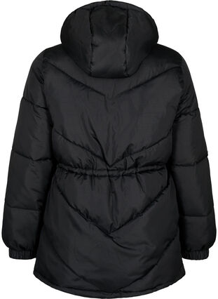 Zizzi Pufferwinterjacke mit Kapuze, Black, Packshot image number 1