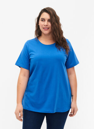 Zizzi FLASH - T-Shirt mit Rundhalsausschnitt, Strong Blue, Model image number 0