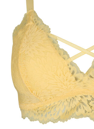 Zizzi Bralette mit String-Details und weicher Polsterung, Pale Banana ASS, Packshot image number 2