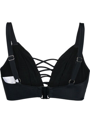 Zizzi Bikini-Top mit Bänderdetail, Black, Packshot image number 1