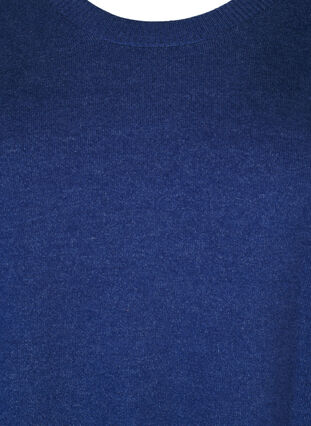 Zizzi FLASH – Strickpullover mit Rundhalsausschnitt, Estate Blue Mel., Packshot image number 2