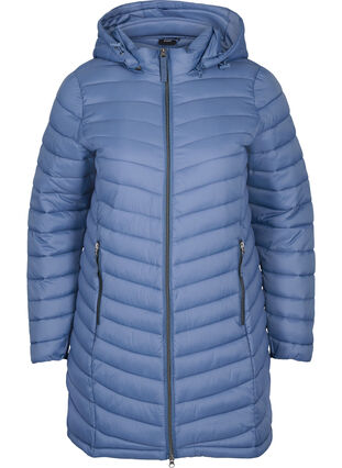 Zizzi Leichte Jacke mit Taschen und abnehmbarer Kapuze, Bering Sea, Packshot image number 0