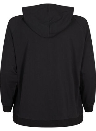 Zizzi Sweat-Cardigan mit Kapuze und Taschen, Black, Packshot image number 1