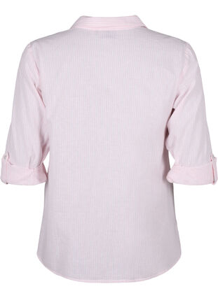 Zizzi Hemdbluse mit Knopfverschluss aus Baumwoll-Leinen-Gemisch, Rosebloom White, Packshot image number 1