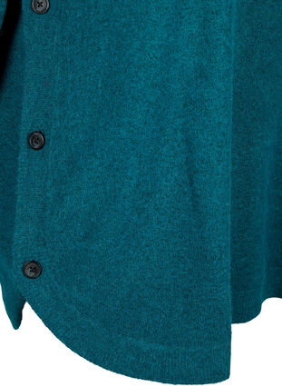Zizzi Gestricker Pullover in melierter Optik mit Knopfdetails, Deep Lake Mel., Packshot image number 3