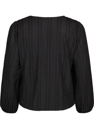 Zizzi Strickjacke mit Bändern, Black, Packshot image number 1