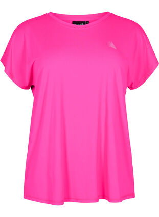 Zizzi Kurzarm Trainingsshirt, Neon Pink Glo, Packshot image number 0