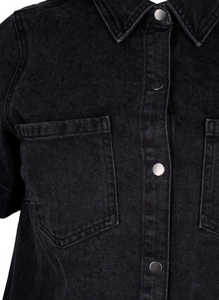 Zizzi Langes Denim-Shirt mit kurzen Ärmeln, Grey Washed, Packshot image number 2