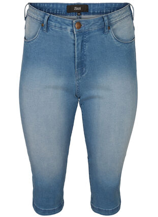 Zizzi Hoch taillierte Amy Capri Jeans mit Super Slim Fit, Light Blue Denim, Packshot image number 0