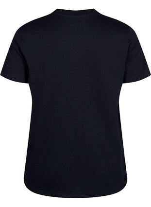 Zizzi Basic-T-Shirt aus Baumwolle mit Rundhalsausschnitt, Black, Packshot image number 1