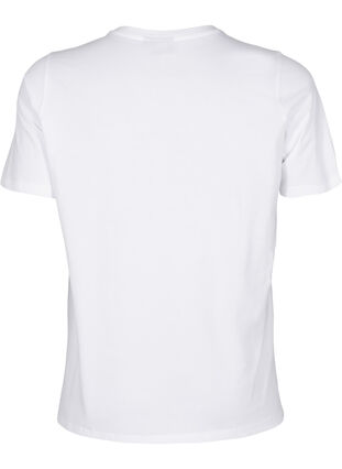 Zizzi T-Shirt mit Rundhalsausschnitt und Strasssteinen, Bright White, Packshot image number 1