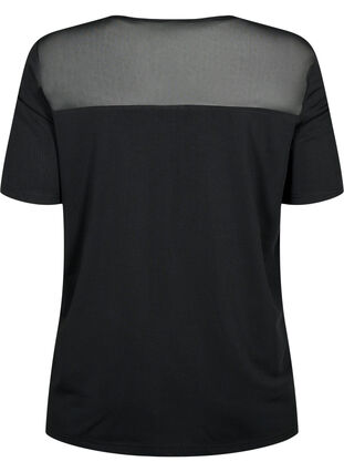 Zizzi Kurzärmeliges Trainings-T-Shirt mit Mesh, Black, Packshot image number 1