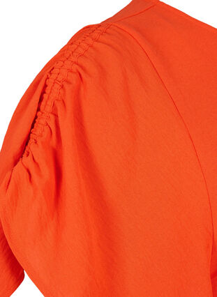 Zizzi Kurzärmelige Bluse mit Falten, Orange.com, Packshot image number 3