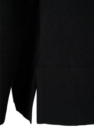 Zizzi Pullover aus Viskosemischung mit Seitenschlitz	, Black, Packshot image number 3