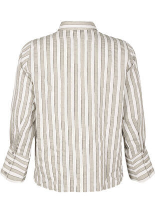 Zizzi Lockeres Shirt mit Streifen, Sand w. Black Stripe, Packshot image number 1