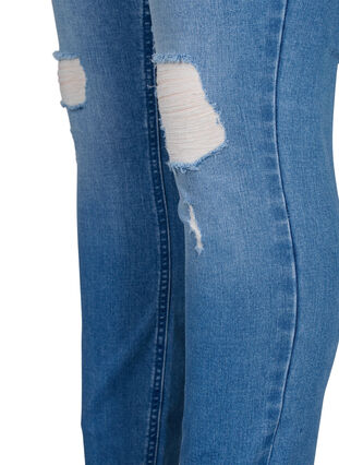Zizzi Amy-Jeans mit superschmaler Passform und gerippten Details, Blue denim, Packshot image number 3