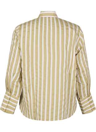 Zizzi Lockeres Shirt mit Streifen, Thyme w. Sand Stripe, Packshot image number 1