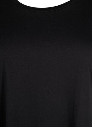 Zizzi Kurzärmliges T-Shirt aus einer Baumwollmischung, Black, Packshot image number 2