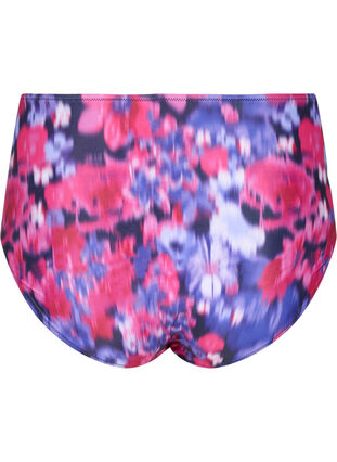 Zizzi Bikinihose mit Aufdruck und hoher Taille, Pink Flower AOP, Packshot image number 1