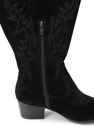 Zizzi Extra-Weite - Cowboystiefel aus Wildleder, Black, Packshot image number 3