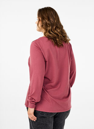 Zizzi Sweatshirt mit Spitzendetails, Rose Brown, Model image number 1