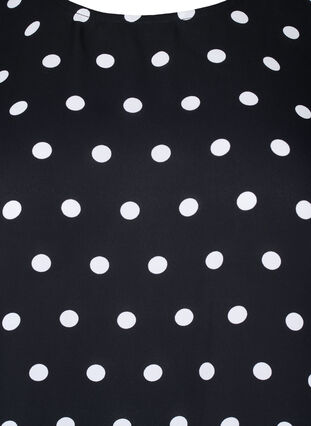 Zizzi Gepunktete Bluse mit kurzen Ärmeln, Black W. White Dot, Packshot image number 2