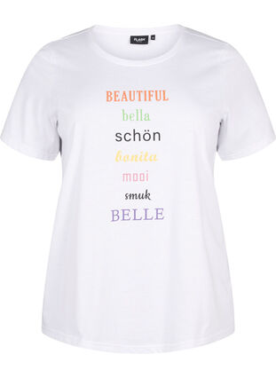Zizzi FLASH - T-Shirt mit Motiv, Bright White, Packshot image number 0