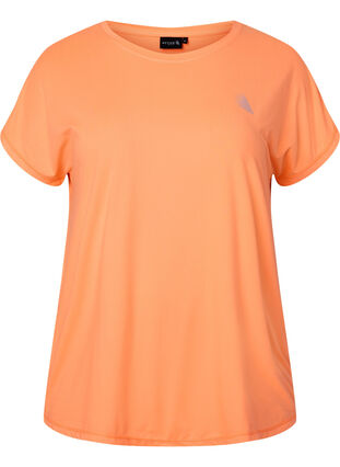 Zizzi Kurzarm Trainingsshirt, Neon Orange, Packshot image number 0
