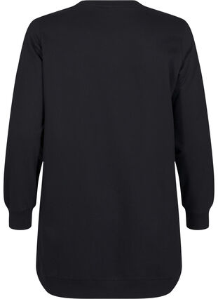 Zizzi Sweat-Tunika mit Metalldetails, Black, Packshot image number 1