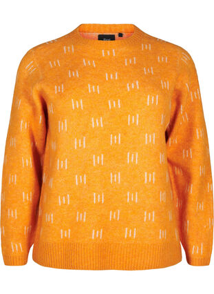 Zizzi Gemusterter Pullover, Yam Birch Comb, Packshot image number 0