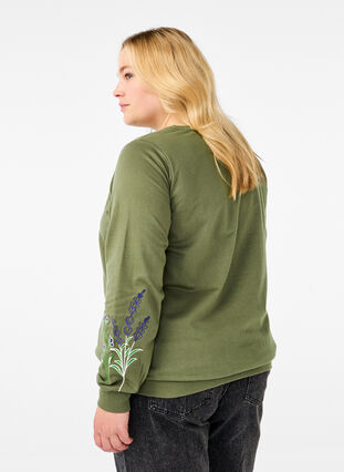 Zizzi Sweatshirt mit Blumenstickereien, D. L. Green W. emb., Model image number 1