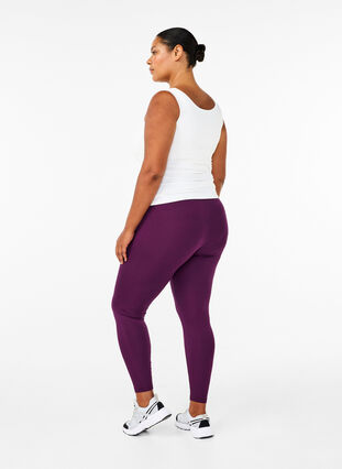 Zizzi Basic-Leggings aus Viskose, Potent Purple, Model image number 1