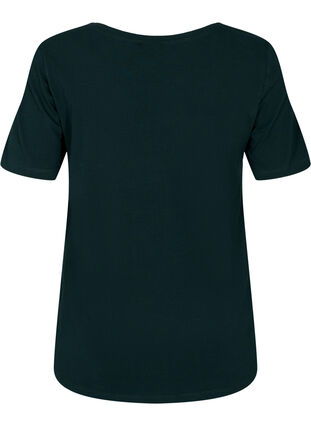 Zizzi Unifarbenes Basic-T-Shirt aus Baumwolle, Scarab, Packshot image number 1