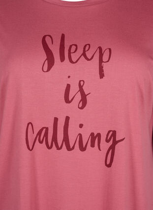 Zizzi Kurzärmliges Nachthemd mit Textdruck, Slate Rose Sleep, Packshot image number 2