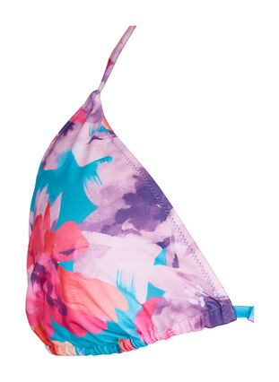 Zizzi Triangel-Bikinioberteil mit Print, Pink Flower, Packshot image number 2