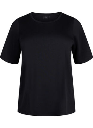 Zizzi T-Shirt aus Modalgemisch, Black, Packshot image number 0