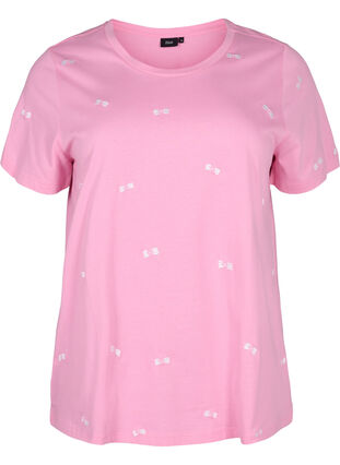 Zizzi T-Shirt aus Bio-Baumwolle mit Schleifen, Roseb. W. Bow Emb., Packshot image number 0