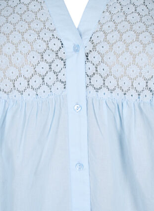 Zizzi FLASH - Shirt mit Häkeldetail, Cashmere Blue, Packshot image number 2