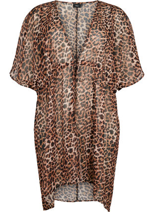 Zizzi Strand-Kimono mit Druck, Leopard, Packshot image number 0