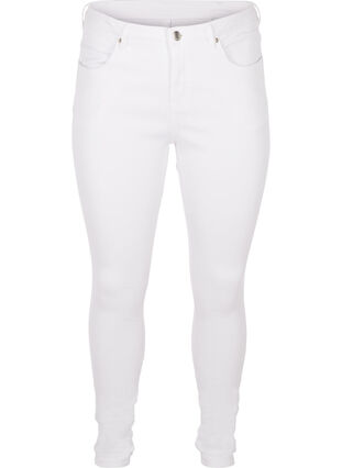 Zizzi Super Slim Amy Jeans mit hoher Taille, White, Packshot image number 0