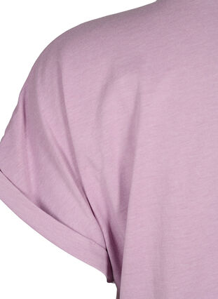 Zizzi Kurzärmliges T-Shirt aus einer Baumwollmischung, Lavender Mist, Packshot image number 3
