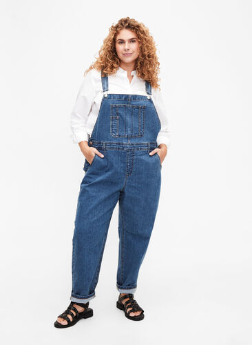 Zizzi Jeans-Latzhosen, Blue Denim, Model image number 0