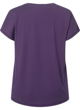 Zizzi Kurzarm Trainingsshirt, Purple Plumeria, Packshot image number 1