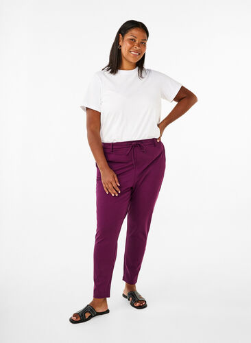 Zizzi Cropped Maddison Hose, Potent Purple, Model image number 0